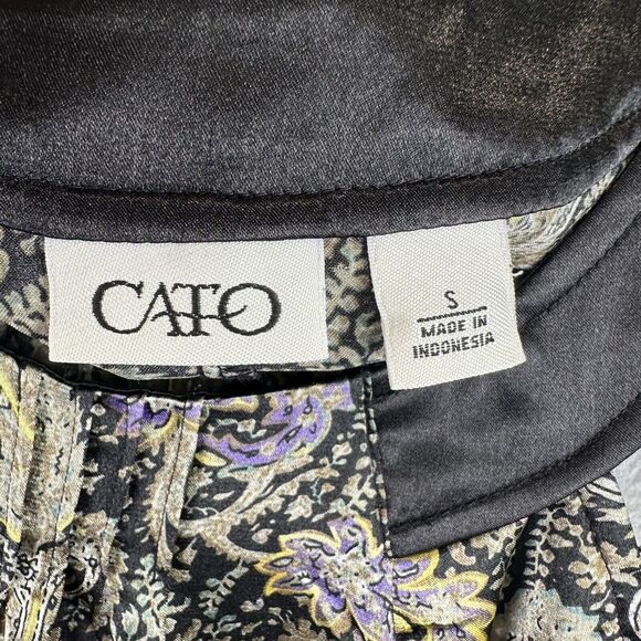 Vintage Cato Y2k Satin Paisley Halter Top Gold Satin Womens Small Tank Top Blous - Picture 3 of 8